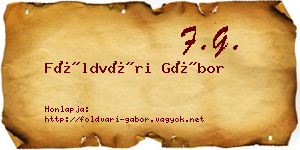 Földvári Gábor névjegykártya
