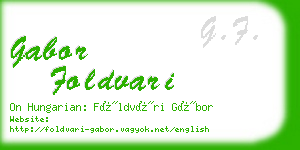 gabor foldvari business card